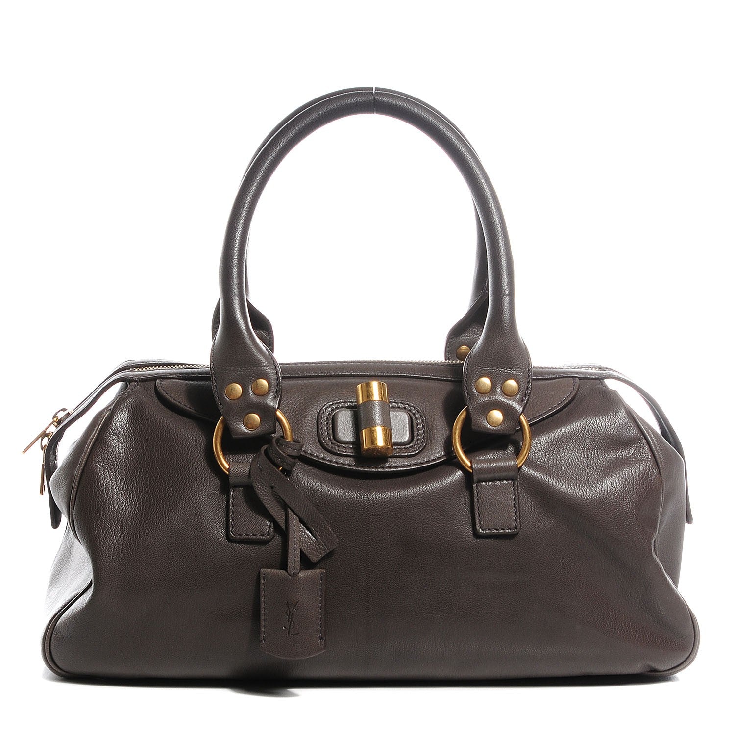 Saint Laurent Sheepskin Muse Bowler Grey 1 of 9