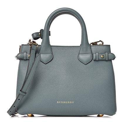 Burberry Grainy Calfskin House Check Small Banner Tote Smokey Green 1 of 10