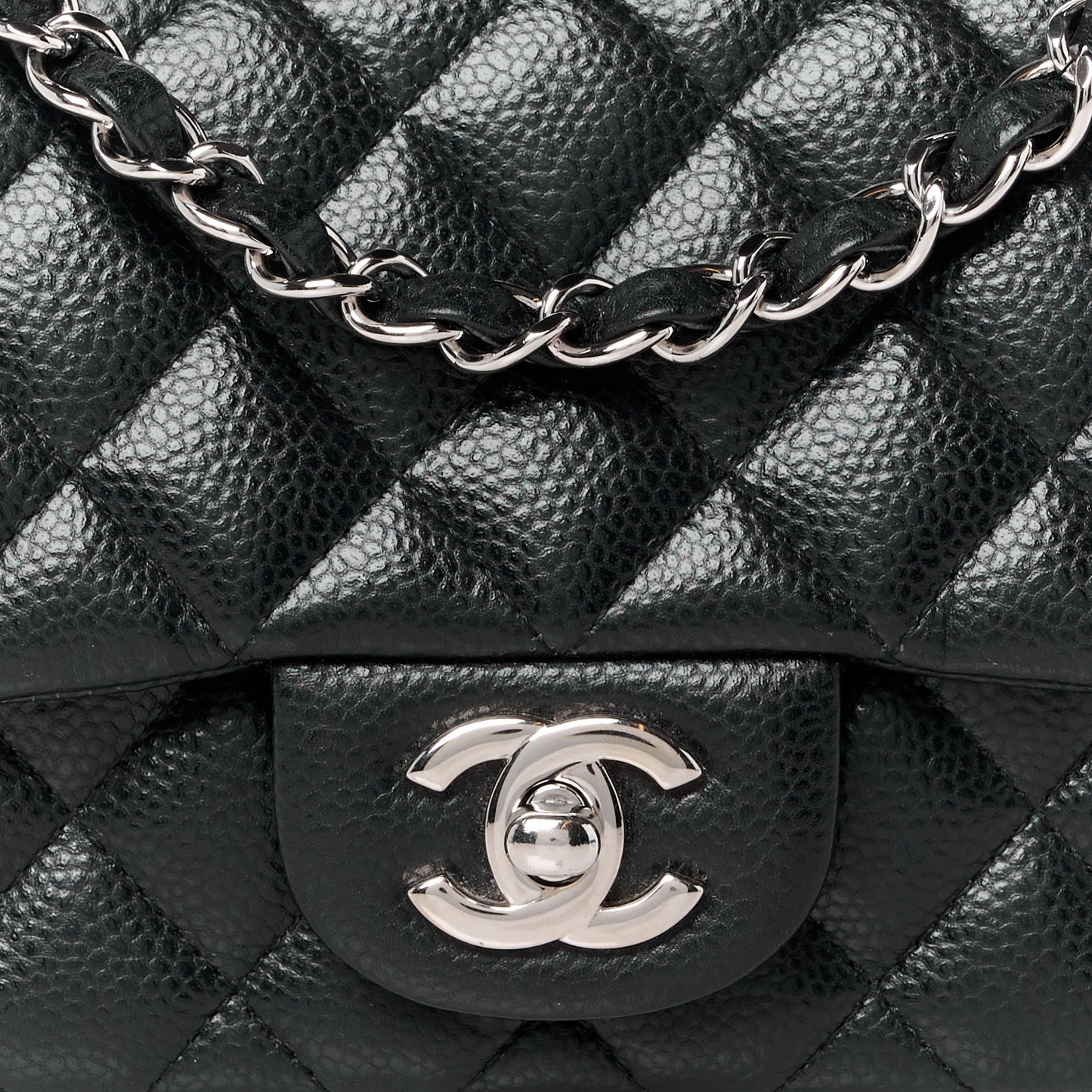 Caviar Quilted Mini Square Flap Black