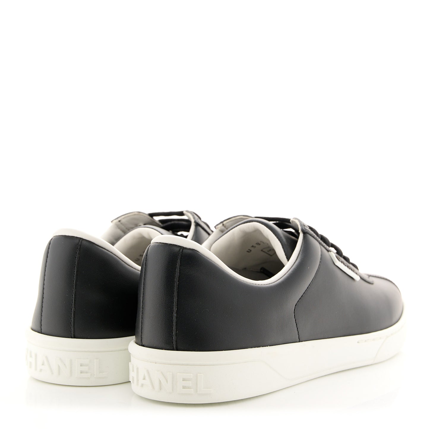 Calfskin CC Womens Sneakers 37.5 Black