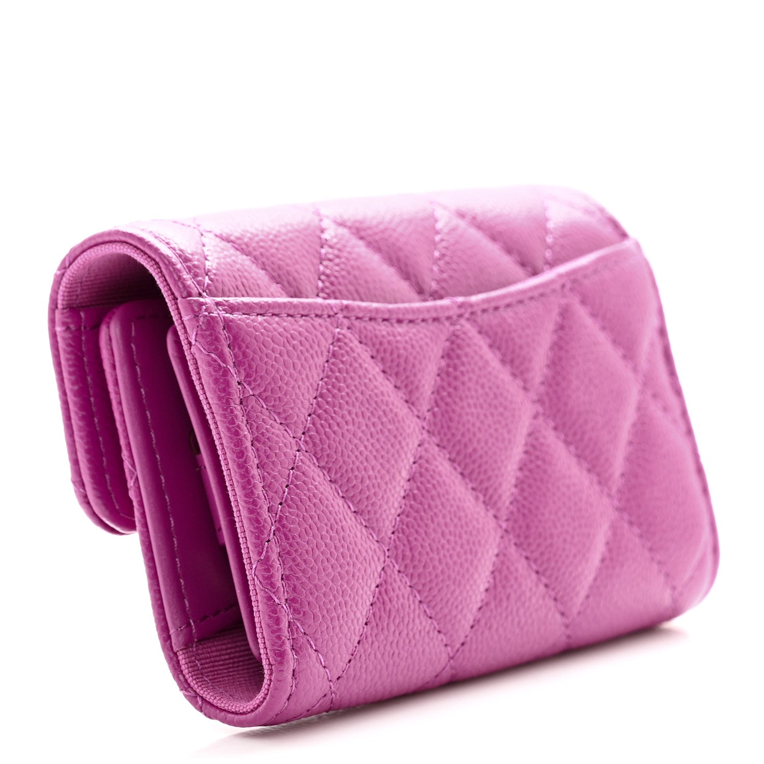 Chanel Caviar Quilted Classic 4 Key Holder Wallet Dark Pink 3 of 9