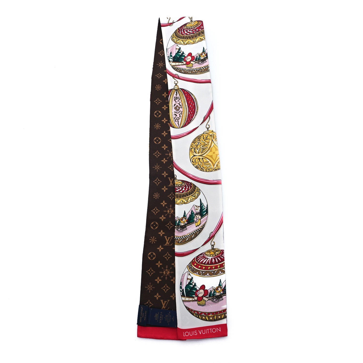 Louis Vuitton Silk Monogram 2023 Christmas Animation Ornaments Bandeau Brown Multicolor 2 of 3