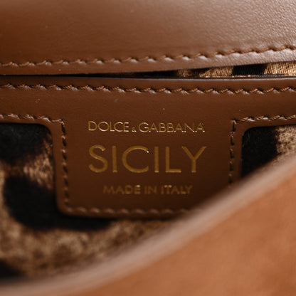 Dolce & Gabbana Suede Shearling Mini Miss Sicily Satchel Marrone Caffe Latte 6 of 10