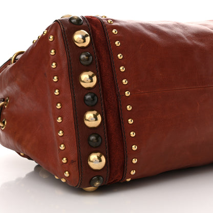 Gucci Calfskin Large Babouska Studded Boston Red 9 of 15
