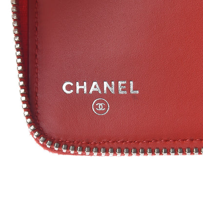 Chanel Caviar Quilted Compact Zip Wallet Red 5 of 9