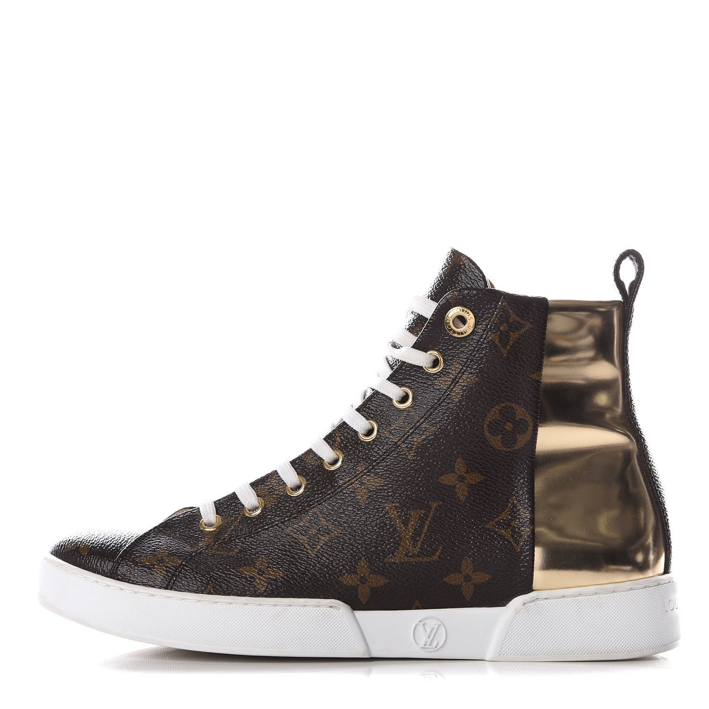 Patent Monogram Stellar Sneaker Boots 37.5 Gold
