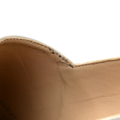 Chanel Lambskin Suede CC Espadrille Wedges 41 White Black 9 of 14