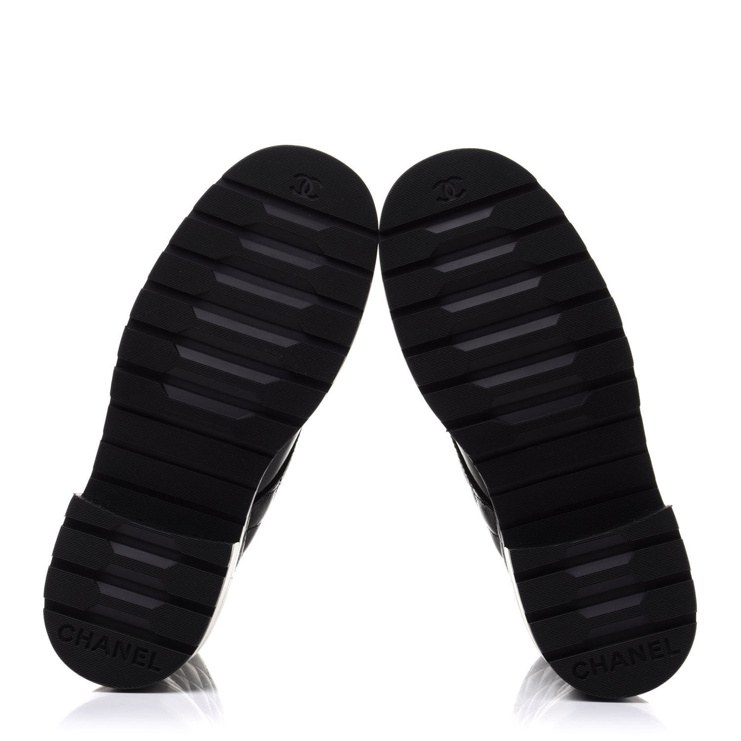 Shiny Calfskin Quilted Lace Up Combat Boots 37 Black