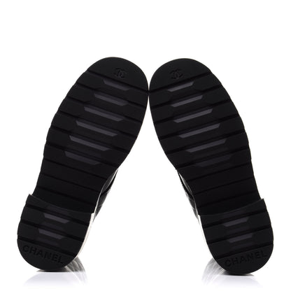 Chanel Shiny Calfskin Quilted Lace Up Combat Boots 37 Black 5 of 10