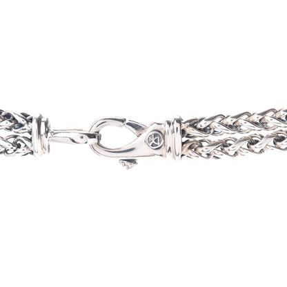 David Yurman Sterling Silver 14K Yellow Gold Lemon Citrine Double Wheat Chain Necklace 5 of 5