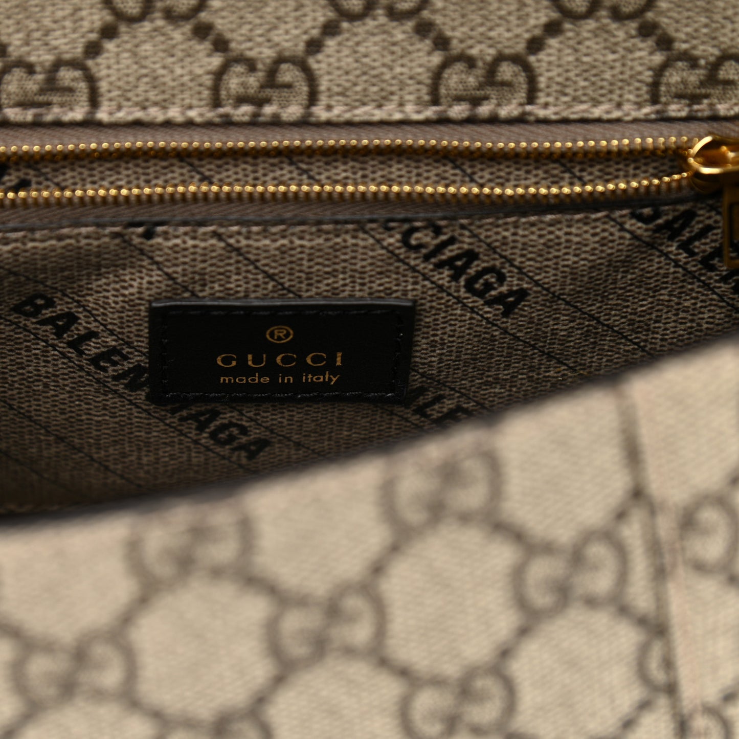 X GUCCI GG Supreme Monogram Small Hourglass Top Handle Bag Beige Ebony