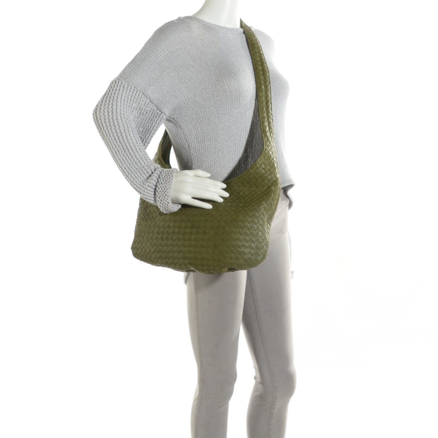 Bottega Veneta Intrecciato Nappa Shoulder Bag Olive 2 of 8