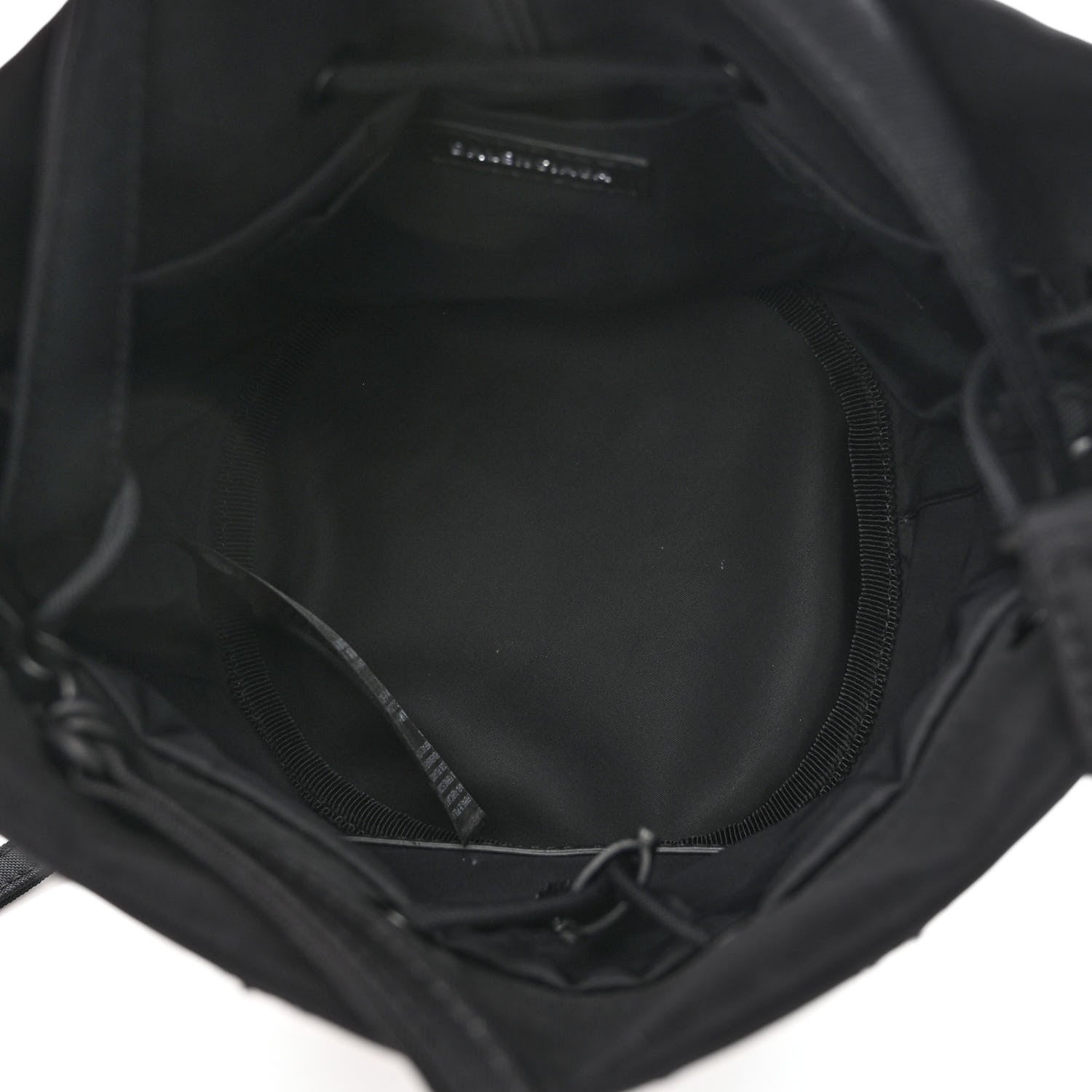 Balenciaga Recycled Sport Nylon Crystal Allover Logo Wheel Drawstring Bucket Bag Black Crystal 5 of 9