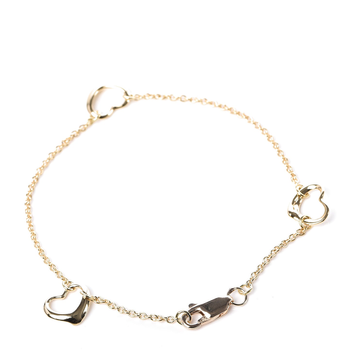 18K Yellow Gold Elsa Peretti 3 Open Heart Bracelet