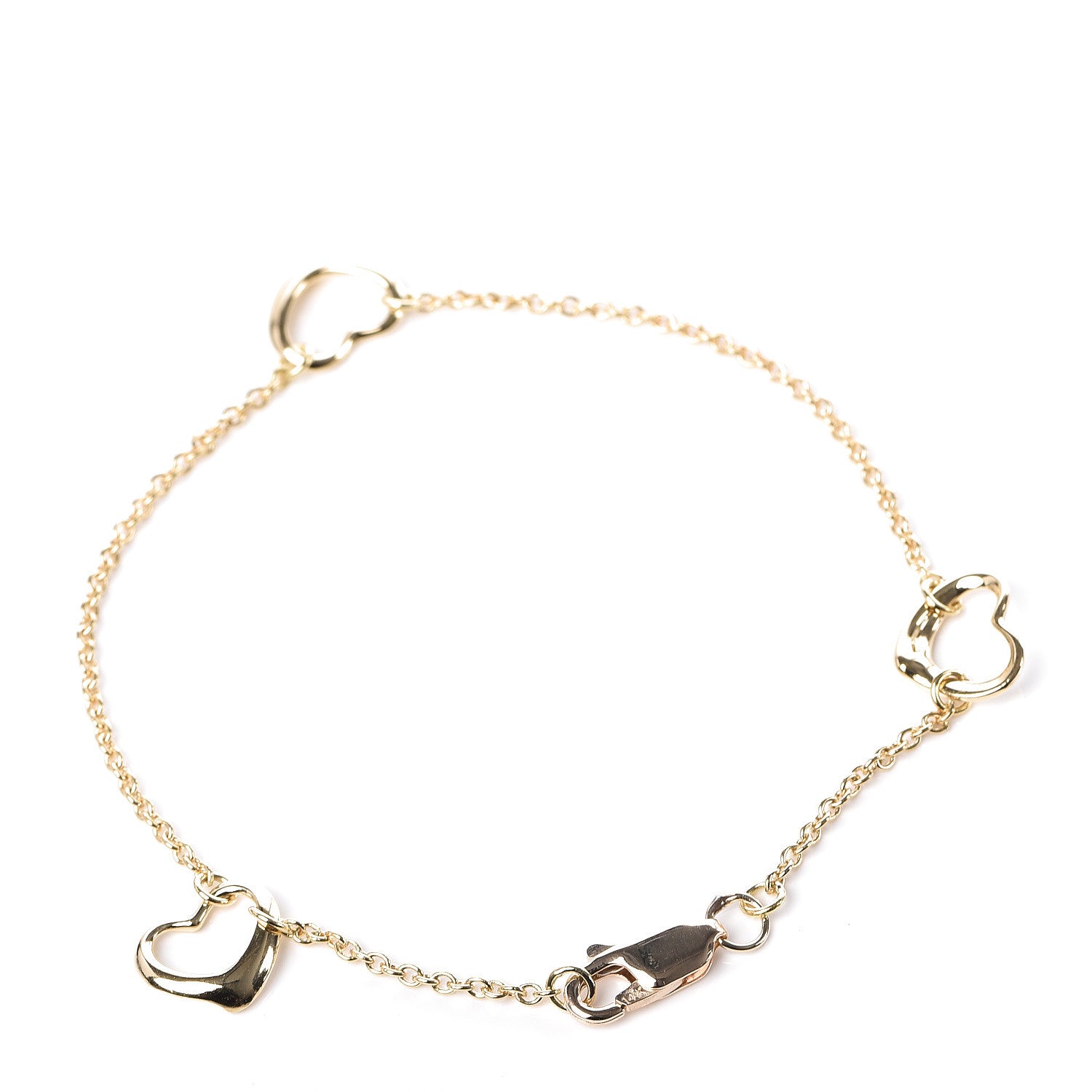 Tiffany 18K Yellow Gold Elsa Peretti 3 Open Heart Bracelet 3 of 4