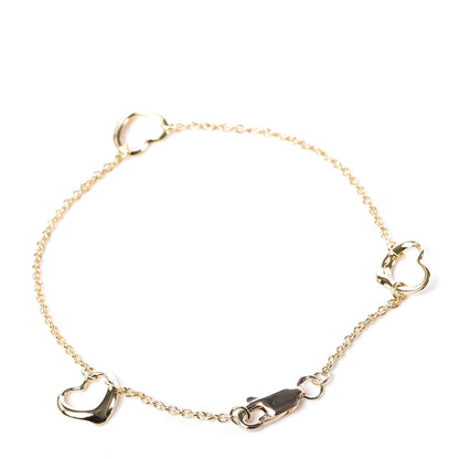 Tiffany 18K Yellow Gold Elsa Peretti 3 Open Heart Bracelet 3 of 4