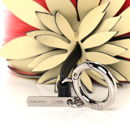Fendi Fox Rabbit Fur Nappa Pineapple Bag Charm Rosa Scuro Banana Multicolor 4 of 4