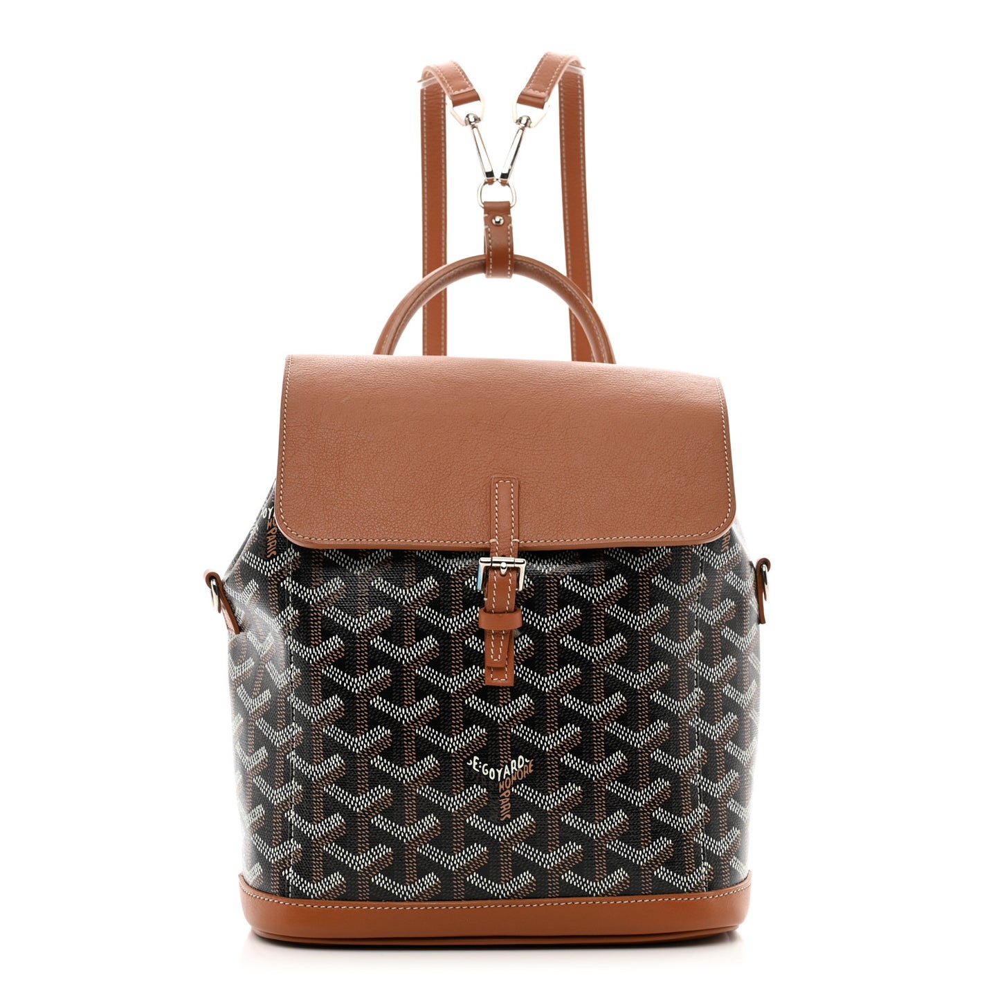 Goyardine Calfskin Mini Alpin Backpack Black Gold