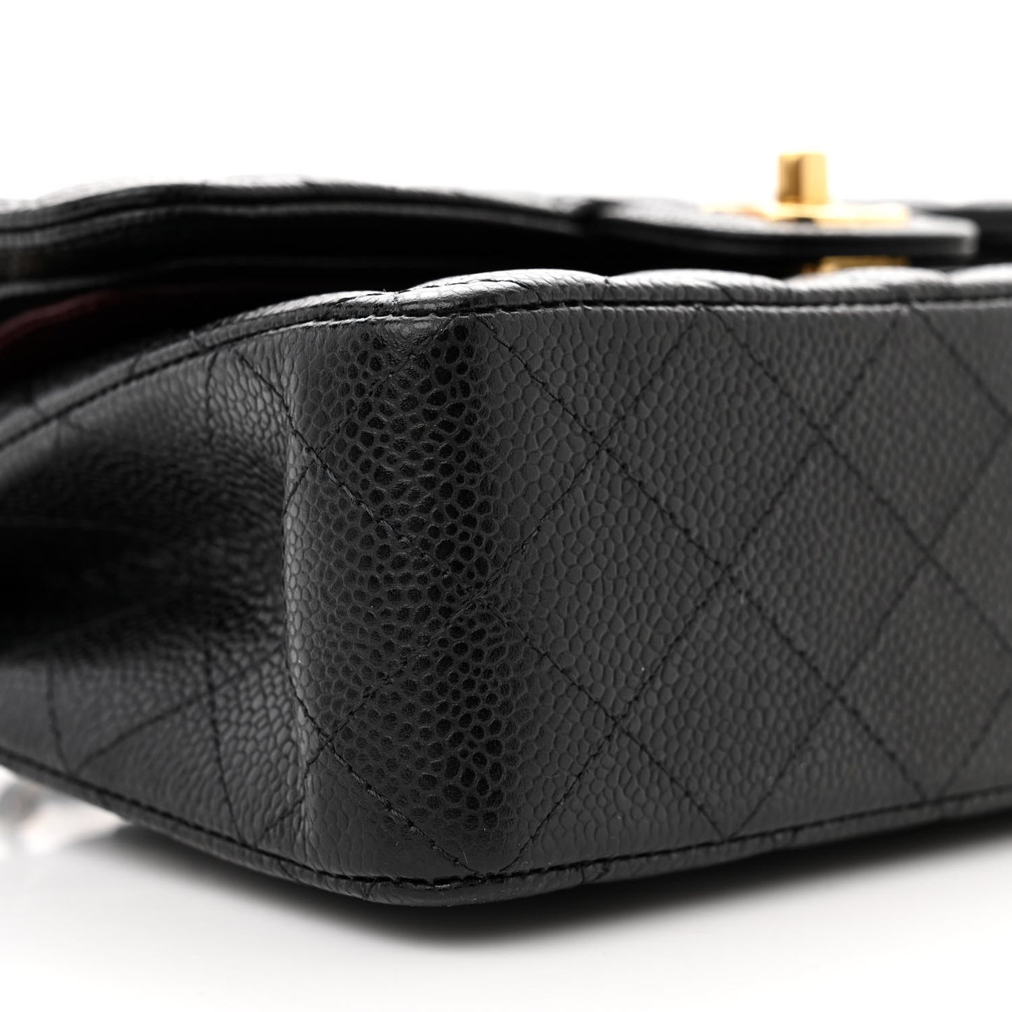 Caviar Quilted Small Double Flap Black
