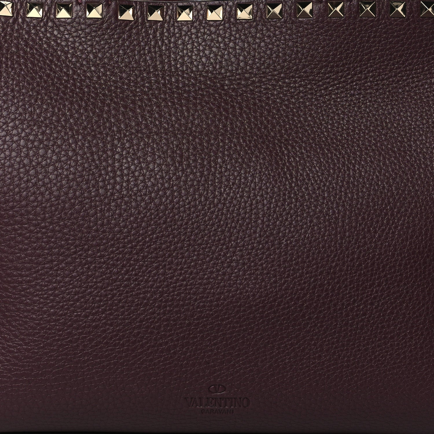 Valentino Garavani Grained Calfskin Small Rockstud Shoulder Tote Rubin 7 of 9
