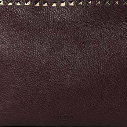 Valentino Garavani Grained Calfskin Small Rockstud Shoulder Tote Rubin 7 of 9