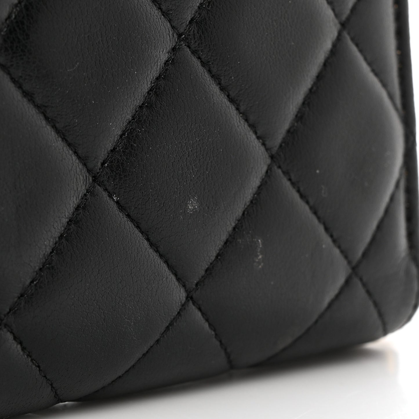 Lambskin Quilted Large Gusset Zip Around Wallet Black