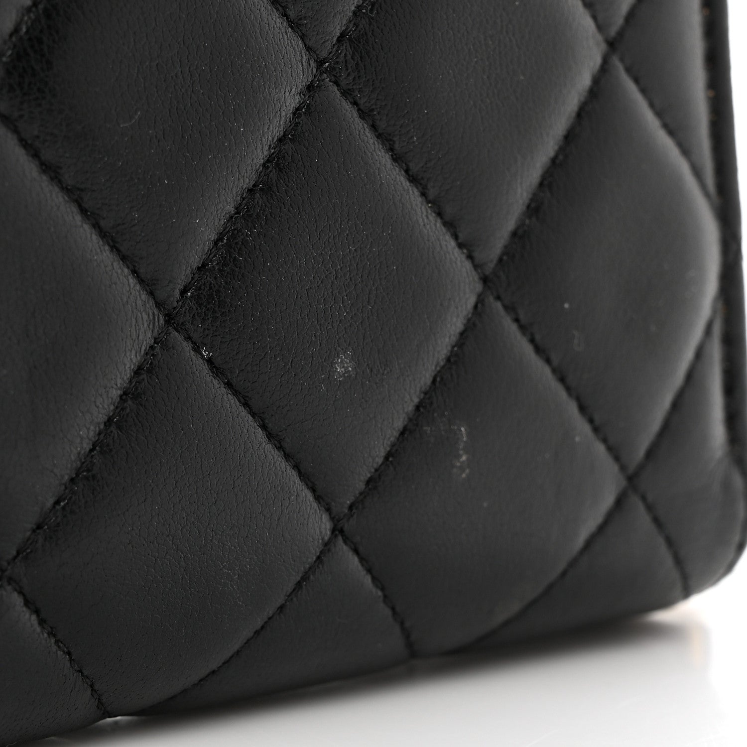 Chanel Lambskin Quilted Large Gusset Zip Around Wallet Black 9 of 9