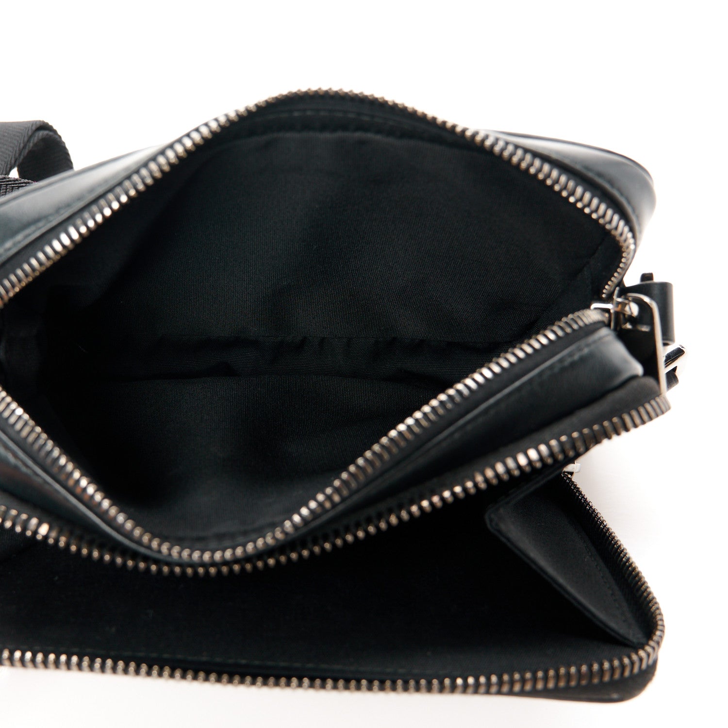 Christian Dior Grained Calfskin CD Icon Zipped Pouch With Strap Black 5 of 12