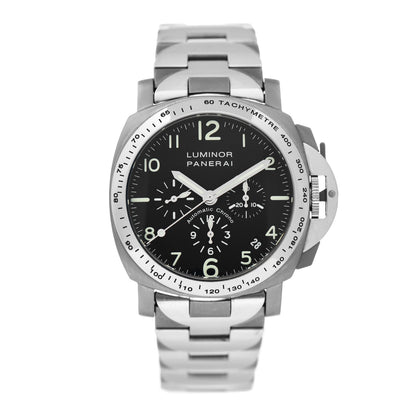 Panerai Stainless Steel 44mm Luminor Chronograph Automatic Watch Black PAM00072 1 of 5
