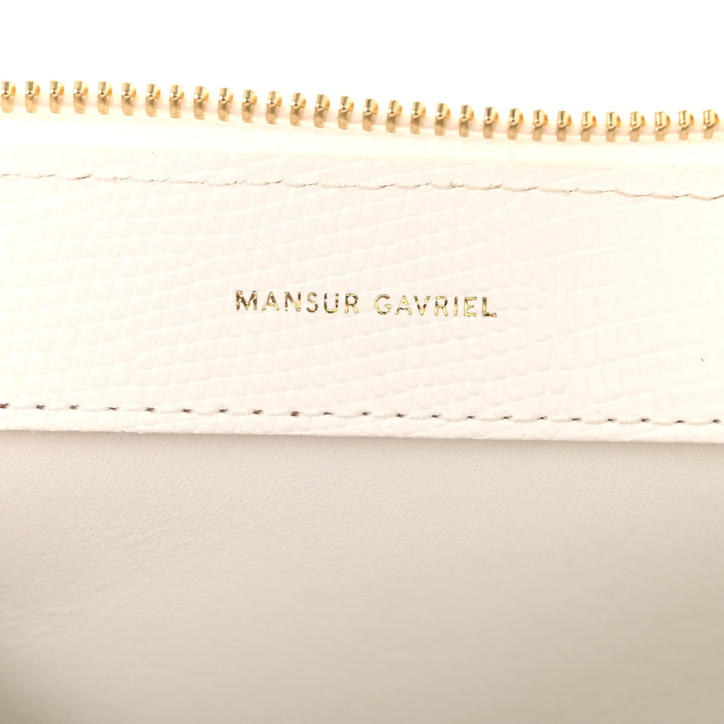 Calfskin Lizard Embossed M Frame Bag White