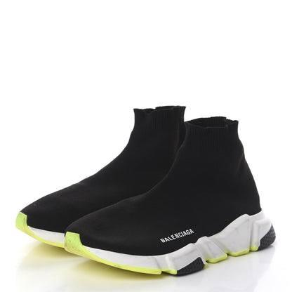 Balenciaga Neoprene Knit Womens Speed Sneakers 43 Black White Yellow Fluo 3 of 5