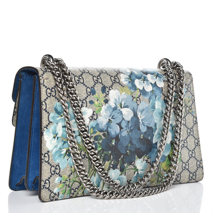 Gucci GG Supreme Monogram Blooms Small Dionysus Shoulder Bag Beige Navy Vintage Blue 3 of 13