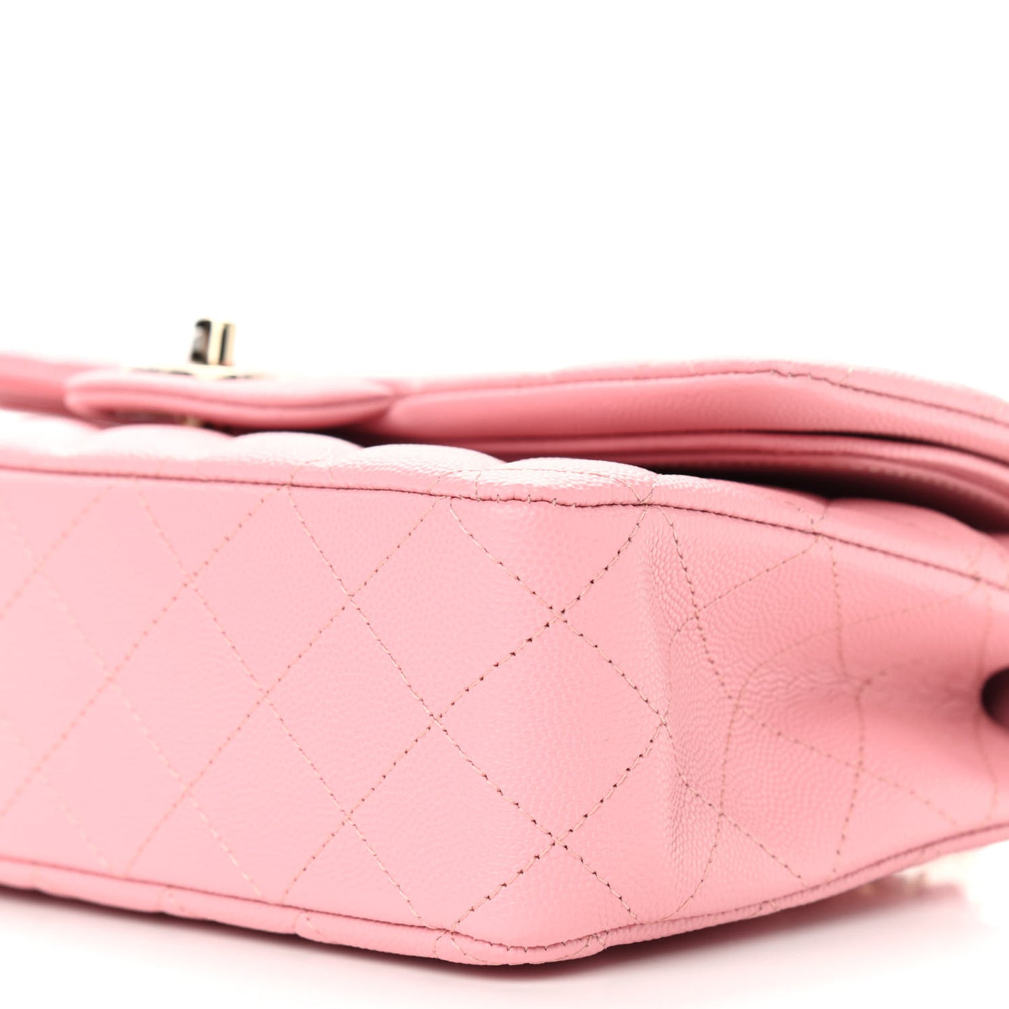 Caviar Quilted Medium Double Flap Pink