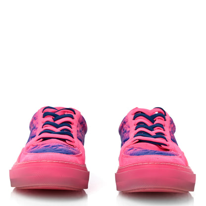 Louis Vuitton Grained Calfskin Mens LV Ollie Richelieu Sneakers 6.5 Pink Blue 2 of 10