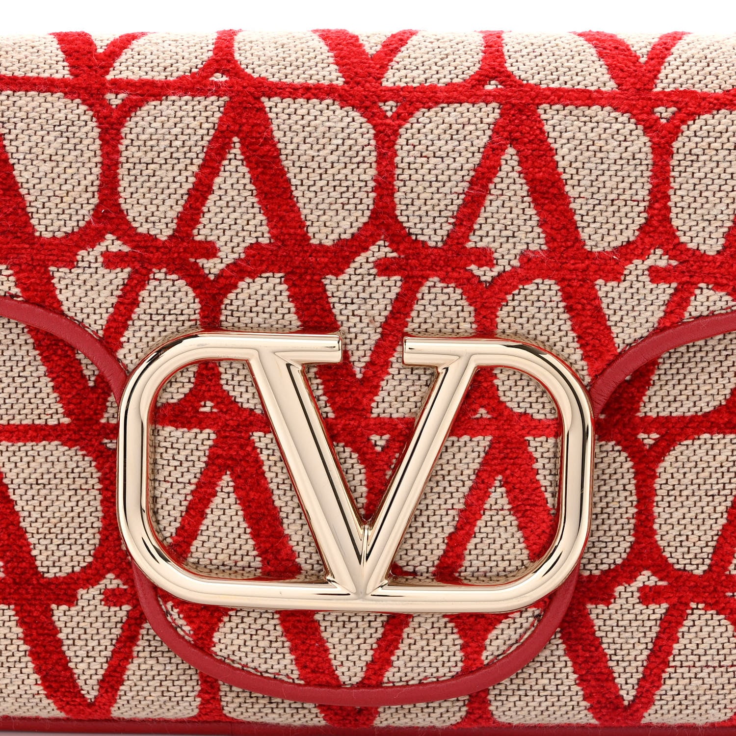 Valentino Garavani Toile Iconographe Goatskin Vlogo Small Loco Hobo Bag Natural Rosso Valentino 8 of 10