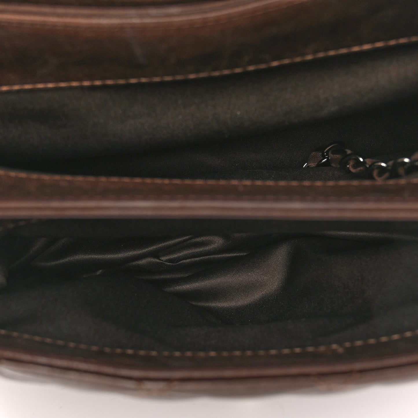 Lambskin Quilted Large Chanel 3 Flap Dark Brown