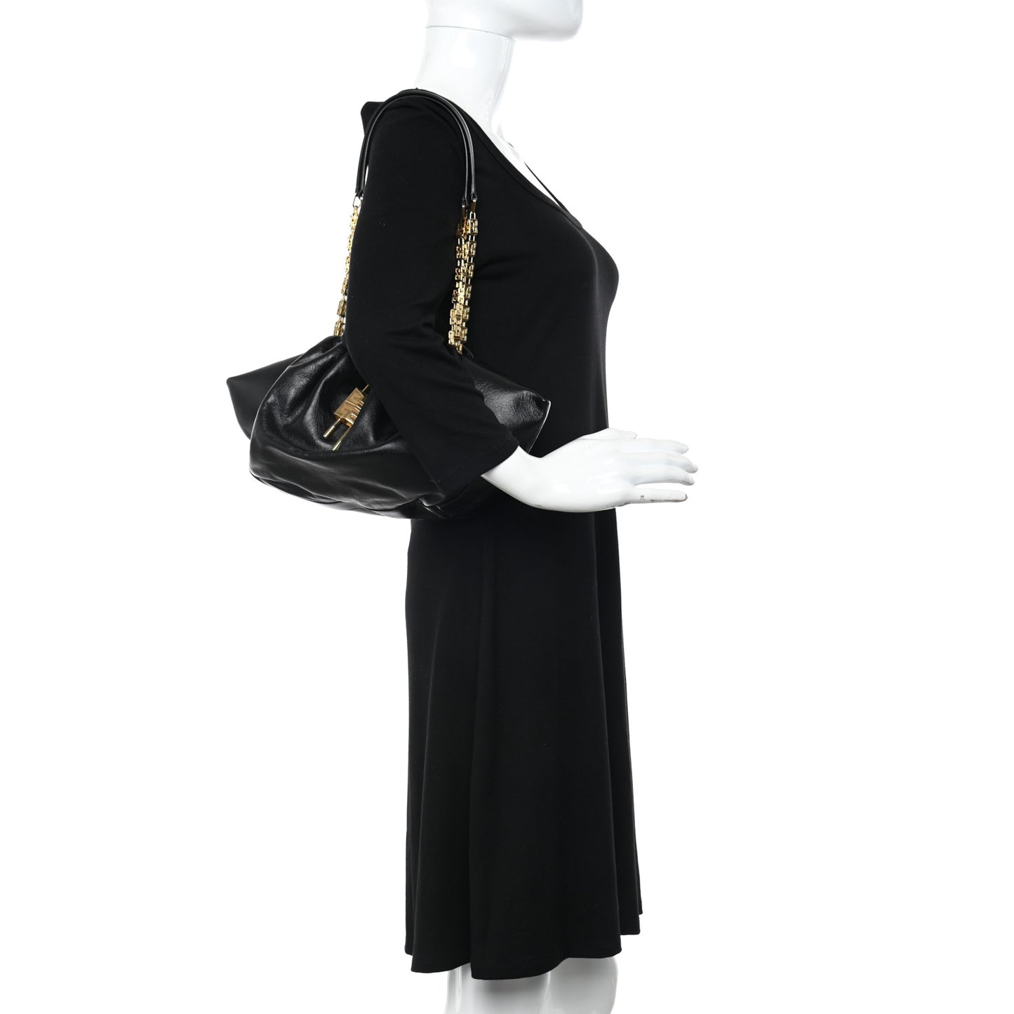 Calfskin Kenny Mini Shoulder Bag Black