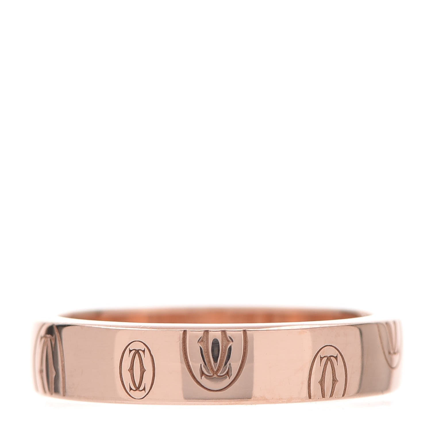 Cartier 18K Pink Gold 4mm Happy Birthday Band Ring 50 5.25 1 of 4