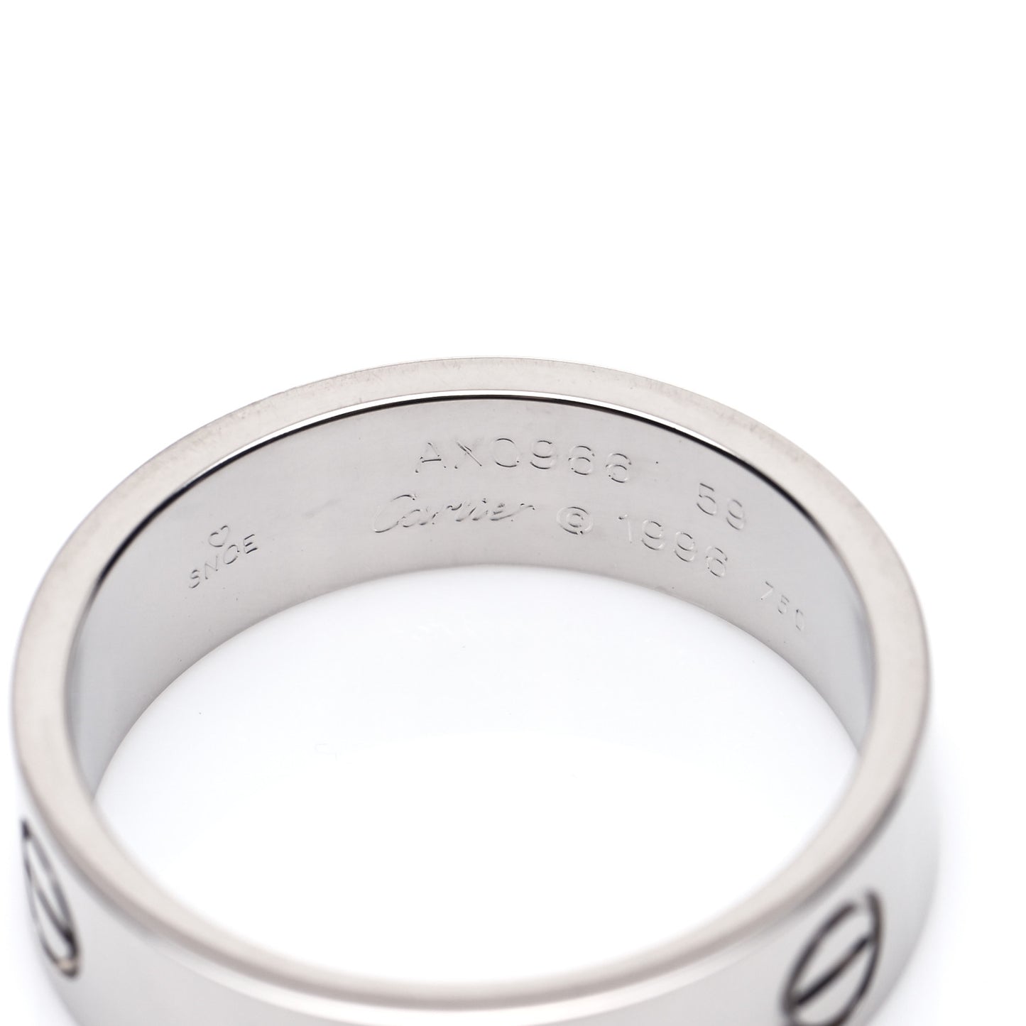 18K White Gold 5.5mm LOVE Ring 59 8.75