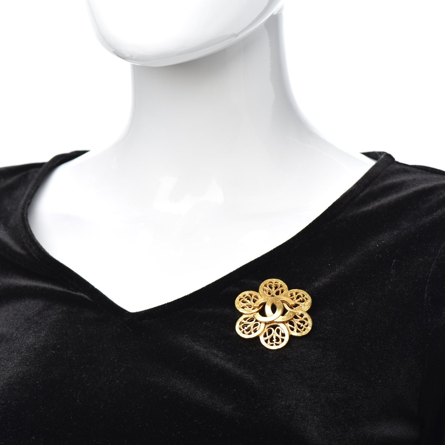CC Flower Brooch Gold