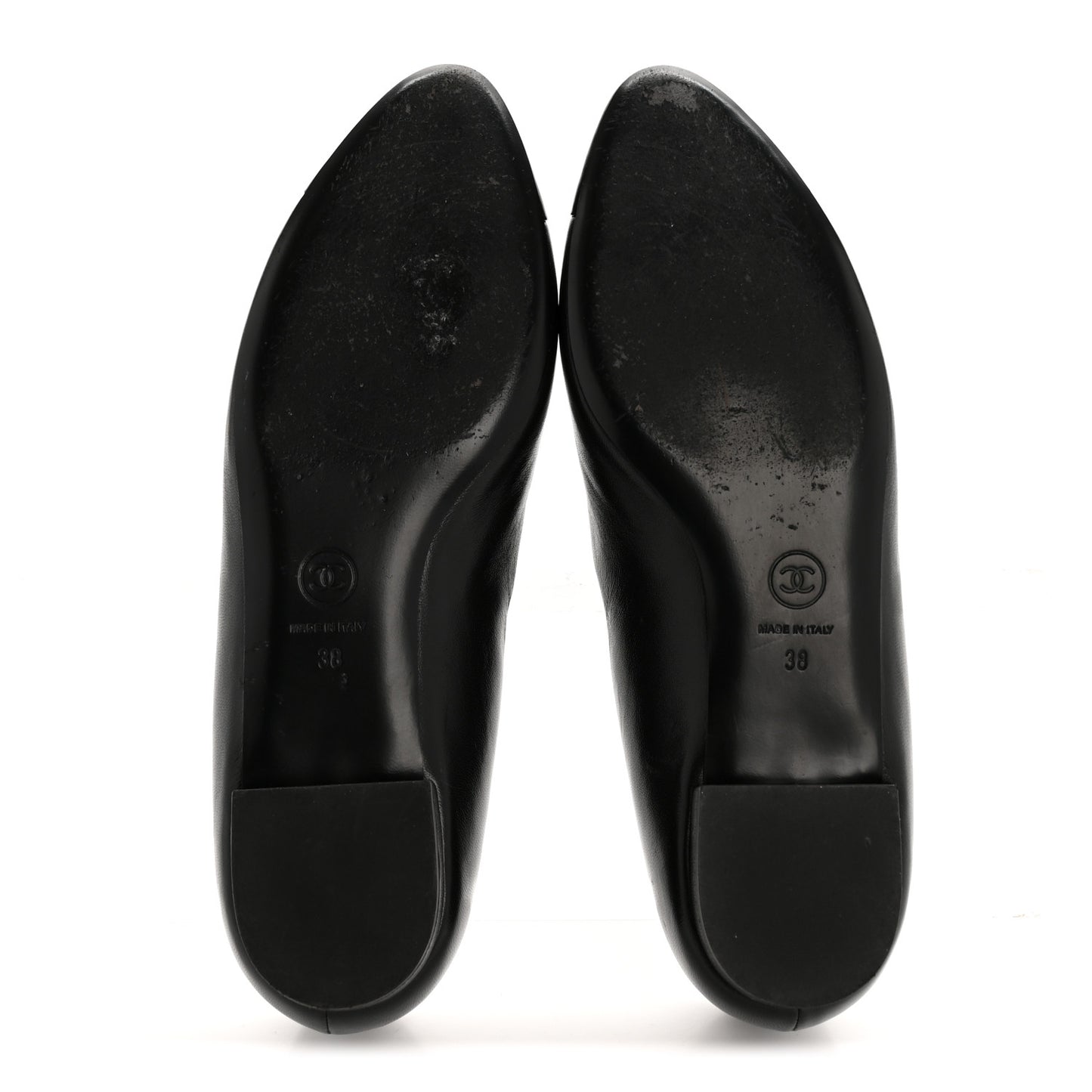 Lambskin Patent Calfskin Camellia Cap Toe Loafers 38 Black
