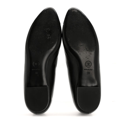 Chanel Lambskin Patent Calfskin Camellia Cap Toe Loafers 38 Black 6 of 10