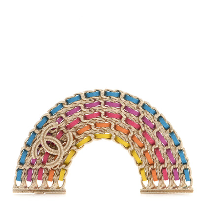 Chanel Lambskin Chain Rainbow CC Brooch Gold Multicolor 1 of 6