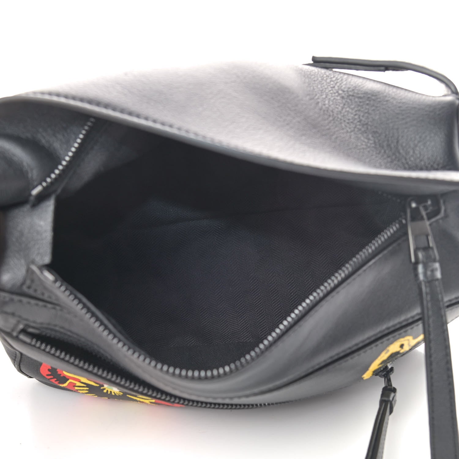 Loewe Calfskin Pansies Small Puzzle Bumbag Black 4 of 5