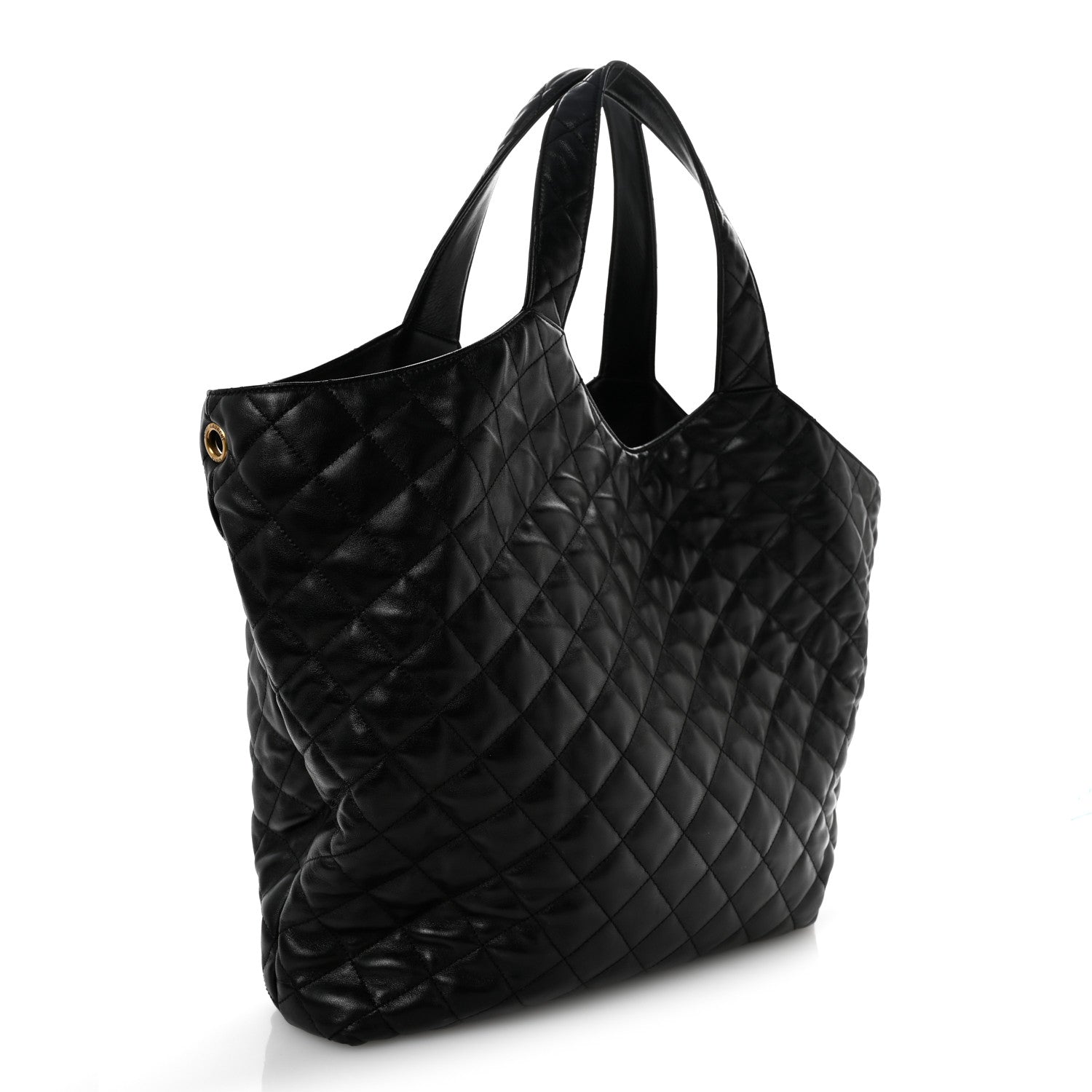 Saint Laurent Lambskin Quilted Maxi Icare Shopping Tote Black 4 of 16