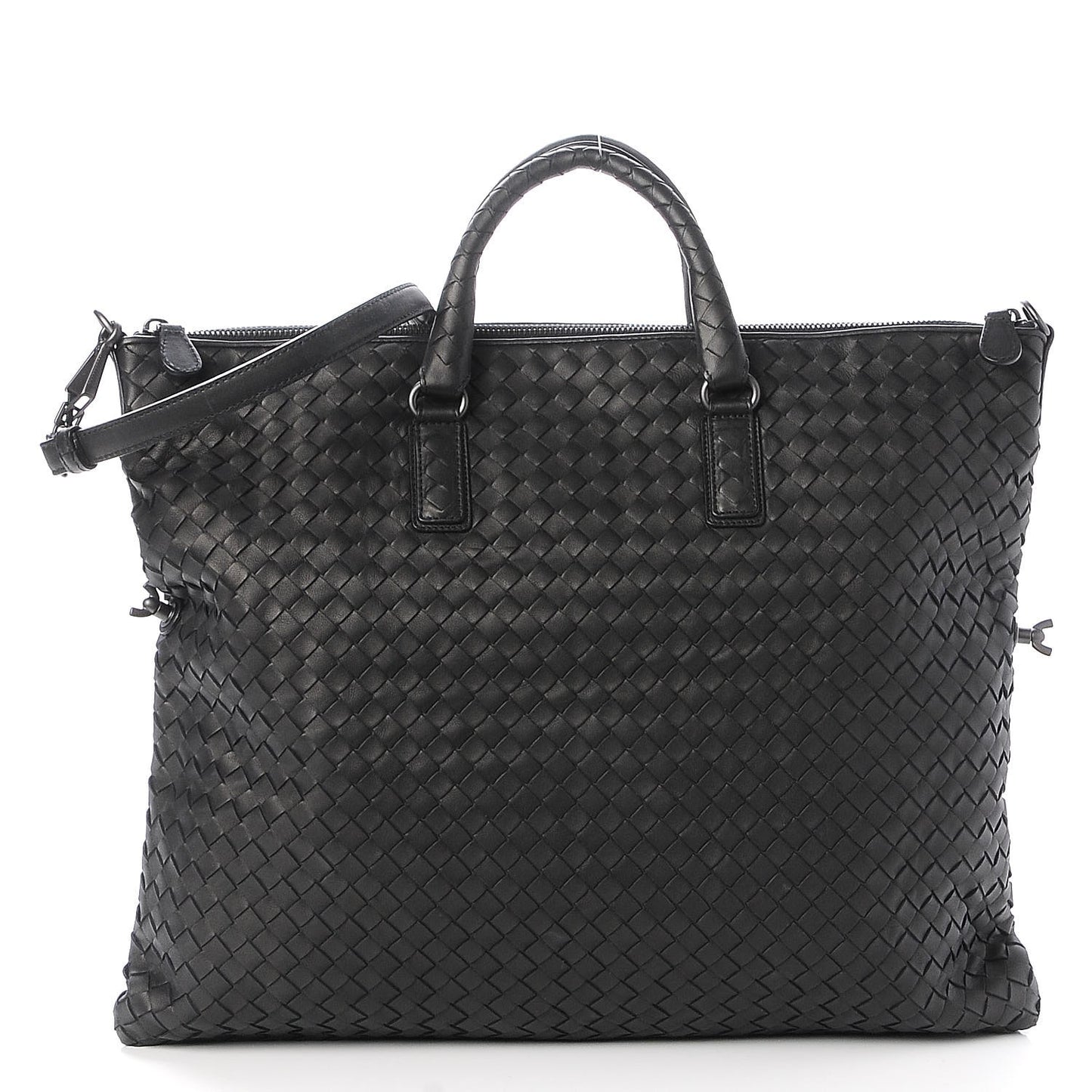 Nappa Intrecciato Medium Convertible Tote Nero Black