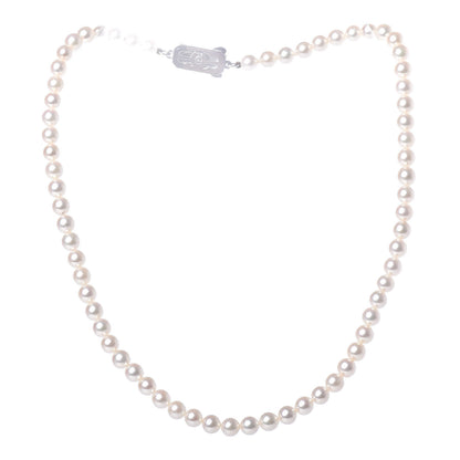 Mikimoto Sterling Silver Akoya Pearl 4.5-5mm Strand Necklace 1 of 6