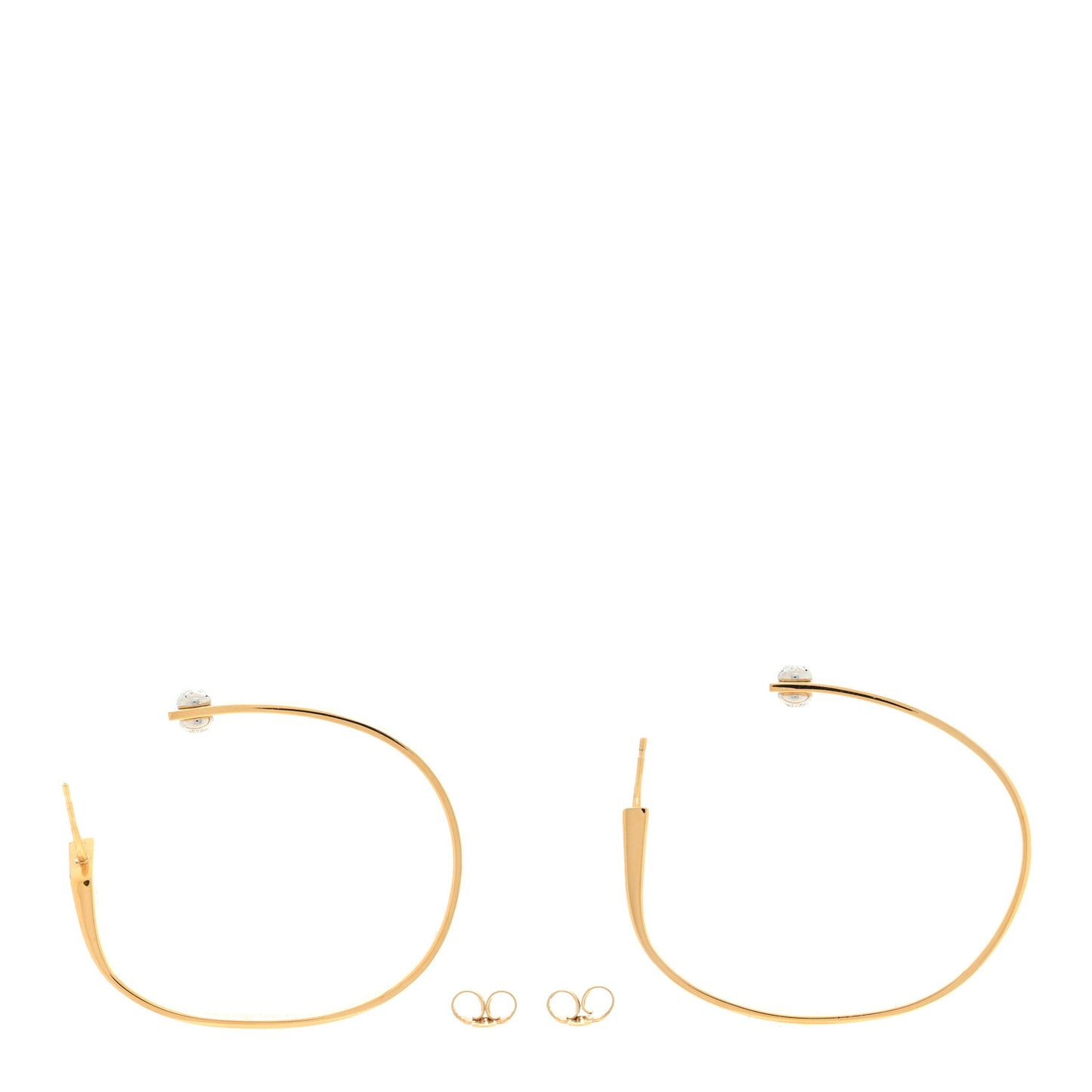 Metal Nanogram Hoop Earrings Gold