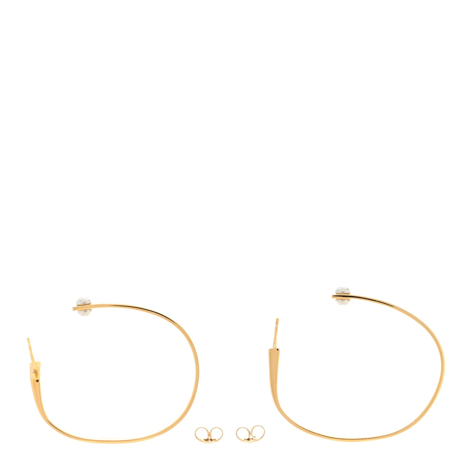 Louis Vuitton Metal Nanogram Hoop Earrings Gold 3 of 5