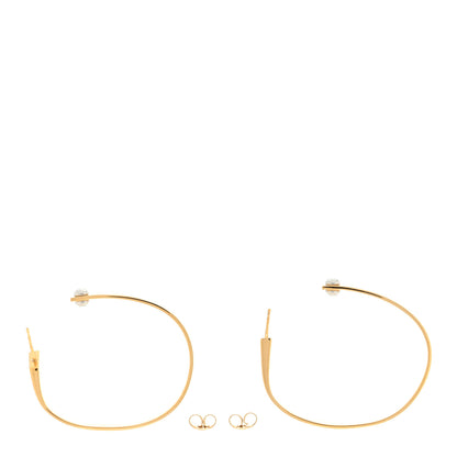 Louis Vuitton Metal Nanogram Hoop Earrings Gold 3 of 5